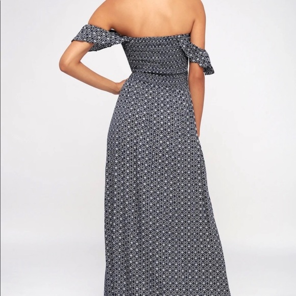 Lulu’s Catch the Sun Navy Blue Off Shoulder Maxi Dress - Picture 5 of 14
